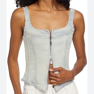 NWT EB Denim Rainy Denim Blue Corset Top MEDIUM